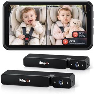 Babyvue Wireless Dual Baby Car Camera Monitor for 2 Kids