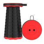 Rangwell NX Telescoping Stool with Cushion,Portable Collapsible Stool More Sturdy Capacity 440Ib,Retractable Stool Collapsible Camping Stool Adjustable Folding Stool for Hiking Garden BBQ with Carry Bag Multicolor