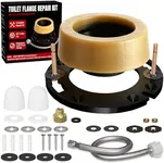 Extra Thick Toilet Wax Ring Replacement Kit with Flange & 16" Water Supply Line (7/8 in. Ballcock x 3/8 in. Comp) – Toilet Installation Kit, 3"/4" Drain Compatible, Toilet Flange Repair Kit