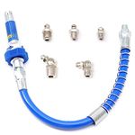 Lock-on High Pressure Grease Coupler, 10th Generation Heavy-Duty Grease Gun Coupler Fittings Extensions, Lock Clamp Type Grease Adapter Nozzles Fits All Grease Guns Hose Fast to Lock and Release