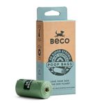 Beco Strong & Large Poop Bags - 60 Bags (4 Rolls of 15) - Mint Scented - Dispenser Compatible Dog Poo Bags