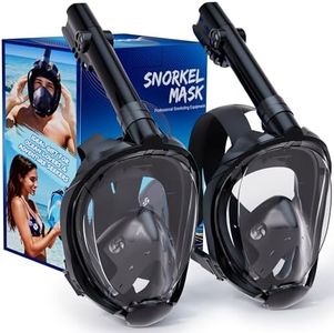 W WSTOO Full Face Snorkel Mask Adults,Suitable for Beginners Dry Top Snorkeling Gear,Can Your Mouth or Nose to Breathe,180 Degrees Panoramic View,Anti-Fog Anti-Leak,Summer Travel and Vacationing Gifts