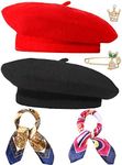 6 Pieces Wool Beret Hat Solid Color