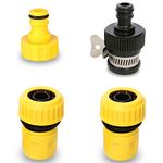 VMTC Tap Connector Kit 3/4”: (Quick Connector Pair, Tap Connector & Adapter) for Gardening & High-Pressure Car Washers (Compatible with Karchre, Bosch, Black & Decker, Hübertt, and More)