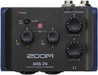 Zoom AMS-24 USB Audio Interface, 2 Inputs, 4 Outputs, Loopback, Direct Monitoring, Bus-Powered, for Recording and Streaming on PC, Mac, iOS, and Android