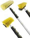 DOCA Floor Scrub Brush with Long Handle - 7-30 Ft Extension Pole (36+ Ft Reach) - Outdoor Broom - Car Wash Brush with Long Handle Also for House Siding, Deck, Patio & More