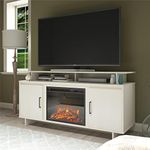 Ameriwood Home Merritt Avenue Electric Fireplace TV Console for TVs up to 74", Ivory Oak