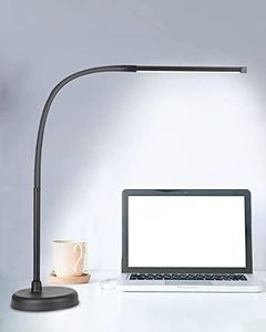 CIVHOM LED Desk Lamp, Swing Arm Architect Task Lamp with Long Flexible Gooseneck, 3 Color Modes, and USB Adapter, Dimmable Desk Light for Home/Office/Drafting/Reading/Piano