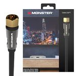 Monster Essentials RG-6 Coax Cable with Gold-Plated F-Pin Coaxial Cable Connector - High Speed Internet Cable with Duraflex Jacket and Metal Shielding, 25ft