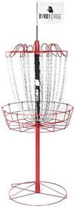 Byrdy Cage Panier de golf à disque réglable 2 en 1 – cible standard à fine (rouge)