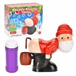 Automatic Flashing Lights & Music with Funny Santa Claus Bubble Blowing Machine, Christmas Stocking Stuffers Gift for Adults Kids Christmas Bubble Blower for Outdoor & Indoor