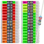 DAOKAI Metal Film Resistor Kit 30Values 1Ω-1MΩ 1/4W 1% Tolerance Fixed Resistors Assortment Kit, Resistor Resistance Assorted Kit for DIY Projects(600Pcs)