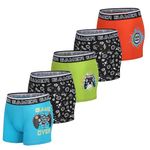 The Essentials Wardrobe Boys TEW 5 Pack Trunks - 8/9 YRS - Gamer