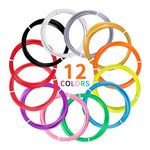 Kretrum 3D Pen Filament Refills 12 Colors 3D Printing Pen PLA Filament 1.75mm Each Color 3M PLA Refills Compatible with MYNT3D SCRIB3D PIKA3D Most 3D Pens NOT FIT 3Doodler Start Pen