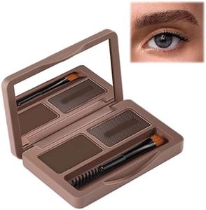 2in1 Eyebrow Powder Kit with Palette, Pencil, Pomade & Tint - Medium Brown & Dark Brown Shades for Dye, Touch Ups & Contouring of Brows, Hairline & Face