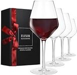 Red Wine Glasses – Set of 4 Hand Blown Large Wine Glasses – Long Stem Wine Glasses, Premium Crystal – Wine Tasting, Wedding, Anniversary, Christmas – 22oz, Clear