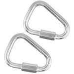 TOURTIER Alloy Steel Triangle Locking Carabiner Clips for Camping Outdoor Equipment Hammocks, Load Capacity : 100 Kg(Silver)