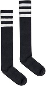 American Apparel Womens Stripe Knee-high Socks, Black/White