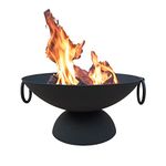 TheNeoWorld Heavy-Duty Portable Fire Pit/Bonfire/Campfire Bowl 19" for Terrace/Balcony/Outdoor Use, 9 kg, Iron, Black Colour 21NW019