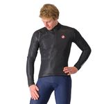 CASTELLI Men’s Squall Shell Jacket, Full Waterproof, Windproof Lightweight Reflective Jacket for Road Cycling & Gravel Biking, Light Black/Silver Gray, Small