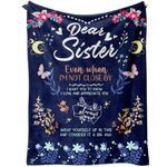 BeneCharm Sister Gifts Blanket, Sisters Gifts from Sister on Mother's Day, Blanket Present for Sisters on Valentine's Day, Happy Birthday Sister, to My Sister Gift Throw Blanket 60'' x 50''