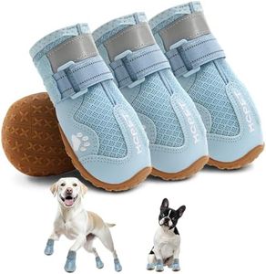 Hcpet Dog Shoes, Dog Boots for Small Dogs, Breathable Medium Dog Booties Paw Protector for Summer Hot Pavement, Winter Snowy Day, Outdoor Walking, Indoor Hardfloors Anti Slip Sole Blue Size 3