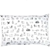 Kids Rule 4-Piece Dog Sketch Sheet Set for Boys & Kids - 1 Full Flat Sheet, 1 Full Fitted Sheet & 2 Queen Pillowcases, Soft Brushed Microfiber Polyester Bed Sheet, Smooth & Durable