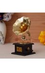 NK Handicrafts Handmade Vintage Dummy Gramophone Showpiece Only for Home Decor (MDF & Brass)