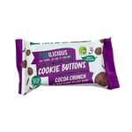 Fodilicious Cookie Buttons Cocoa Crunch - Low FODMAP Snacks, Gluten Free, Vegan, Plant-based, Free From Top 14 Allergens, Dairy Free, Nut Free, Refined Sugar Free, Low Calorie Snacks, 12 x 30g Packs