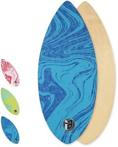 iBOARD 41” Skipper Skimboard with High Gloss Coat Wooden Skim Boards for Beginners, Teenagers and Adults Beach Skimboard 3 Color Traction Pad to Choose(Blue)