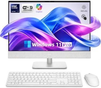 Dell 23.8" All-in-One Desktop Computer, FHD Touchscreen, Intel Core Ultra 7 Series 3 Processor, Copilot+ PC, 32GB DDR5 RAM, 1TB PCIe SSD, Wi-Fi 6E, Bluetooth 5.3, Windows 11 PRO, Wireless KB & Mouse