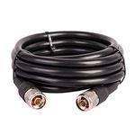 25ft LMR400 Coax Extension Cable N Male to N Male Connector (50 Ohm) Pure Copper Low Loss Coaxial Cables for 3G/4G/5G/LTE/GPS/WiFi/RF/Ham/Radio to Antenna or Phone Signal Booster Use (Not for TV)