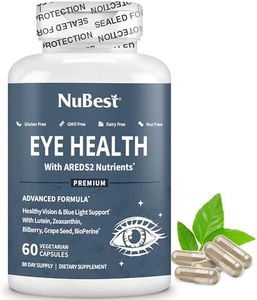 NuBest AREDS 2 Eye Vitamins with Beta Carotene Carrot Powder, 20mg Lutein, 4mg Zeaxanthin, Bilberry, Grape Seed, BioPerine, B-Complex, Multivitamin for Eye Health | 1 Month Supply