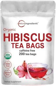 Organic Hibiscus Tea Bags, 200 Count | Premium Source for Herbal Tea | Eco-Friendly Hemp Paper Tea Bags | Caffeine Free, Non-GMO, No Sugar