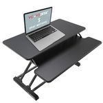 YO YO 80-S (Slim) Standing Desk Converter | Sit Stand Desk Converter For Healthier Lifestyle | Height Adjustable Desk Riser For A Single Monitor | Stand Up Desk Converter | Desk Risers | 80cm | Black