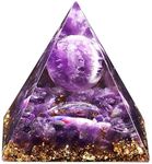 Natural Amethyst Sphere Orgone Pyramid Orgonite Energy Glow in The Dark Pyramid Energy Stone Decoration