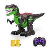 TEMI 8 Channels 2.4G Remote Control Dinosaur for Kids Boys Girls, Electronic RC Toys Educational Walking Tyrannosaurus Rex with Lights and Sounds Powered by Rechargeable Battery, 360 Deg Rotation Stunt