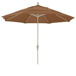 California Umbrella GSCU118913-SA14-DWV 11-Feet Pacifica Fabric Aluminum Crank Lift Market Umbrella with Sand Pole, Straw