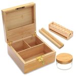 MY STASH BOX with Storage & Roller Decorative Box with Lock– Quality Engraved with Premium Stained Bamboo Wood – Gorgeous Handcrafted Design – Practical & Discrete