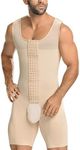 DoLoveY Mens Compression Bodysuit Zipper Sauna Vest Full Body Slimming Shaper Tummy Control