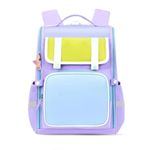 StarAndDaisy Kids Back Pack For Boys & Girls, Ultralight & Stylish Waterproof School/Travel/Picnic Bags for Children Wide Shoulder Strap, Multiple Pockets, Waist Belt (357, Purple & Blue)