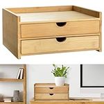 Prosumer's Choice 2-Tier Bamboo Desktop Organizer with 2 US Letter Size Drawers