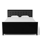 Universe Furniture Queen Size Metal Bed with Hydraulic Storage (Matte Finish, Black)