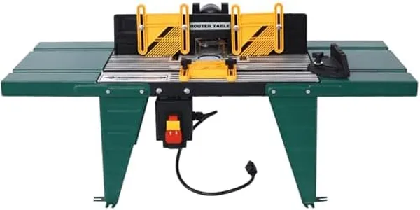 Electric Router Table, Universal Benchtop Router Tables Top with Steel Stand & Adjustable Fence Wood Working Router Table Precise Routing Table Craftsman Tool for Woodworking, Green
