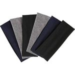 CCINEE 6PCS Sport Headband for Men & Women,Black Sweatband Non-Slip Head Wrap Bands for Men Women Workout Running Yoga Excercise