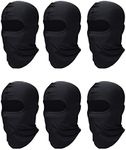 SATINIOR 6 Pcs Ski Mask Cover Full Face Mask Winter Face Covering Ice Silk UV Protection Balaclava Women Men Outdoor Sports(Black)