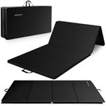 BalanceFrom 10x4 Feet 4-Panel Folding Gymnastics Mat – 2-Inch Thick Pad with Vinyl Surface and Carrying Handles for Tumbling, Yoga, Pilates, Home Workouts, and Martial Arts