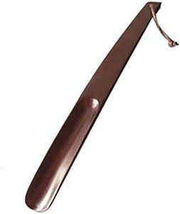 DOLPHY Wooden Shoe Horn, 15” Long Shoe Horn for Seniors, Men, Women, Kids, Long Handle Shoe Horn with Loop, Shoe Spoon/Boot Horn Brown
