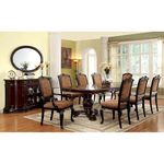 NAAZ HANDICRAFT Elegant Rich Intricated Dining Table & Chairs Set for Dining Room | Luxury Home with 8 Chairs -Material: Rich Teak Wood, Finish: Rich Glossy & Spray Dark Brown Paint (MOD-1)