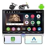 ATOTO A6PF 7inch Android Double-DIN Car Stereo Compatible with Wireless Apple CarPlay & Wireless Android Auto, GPS Tracking, WiFi/BT/USB Tethering Internet, 2G+32G, with Dash & Rear Cam, A6G2A7PF-S02